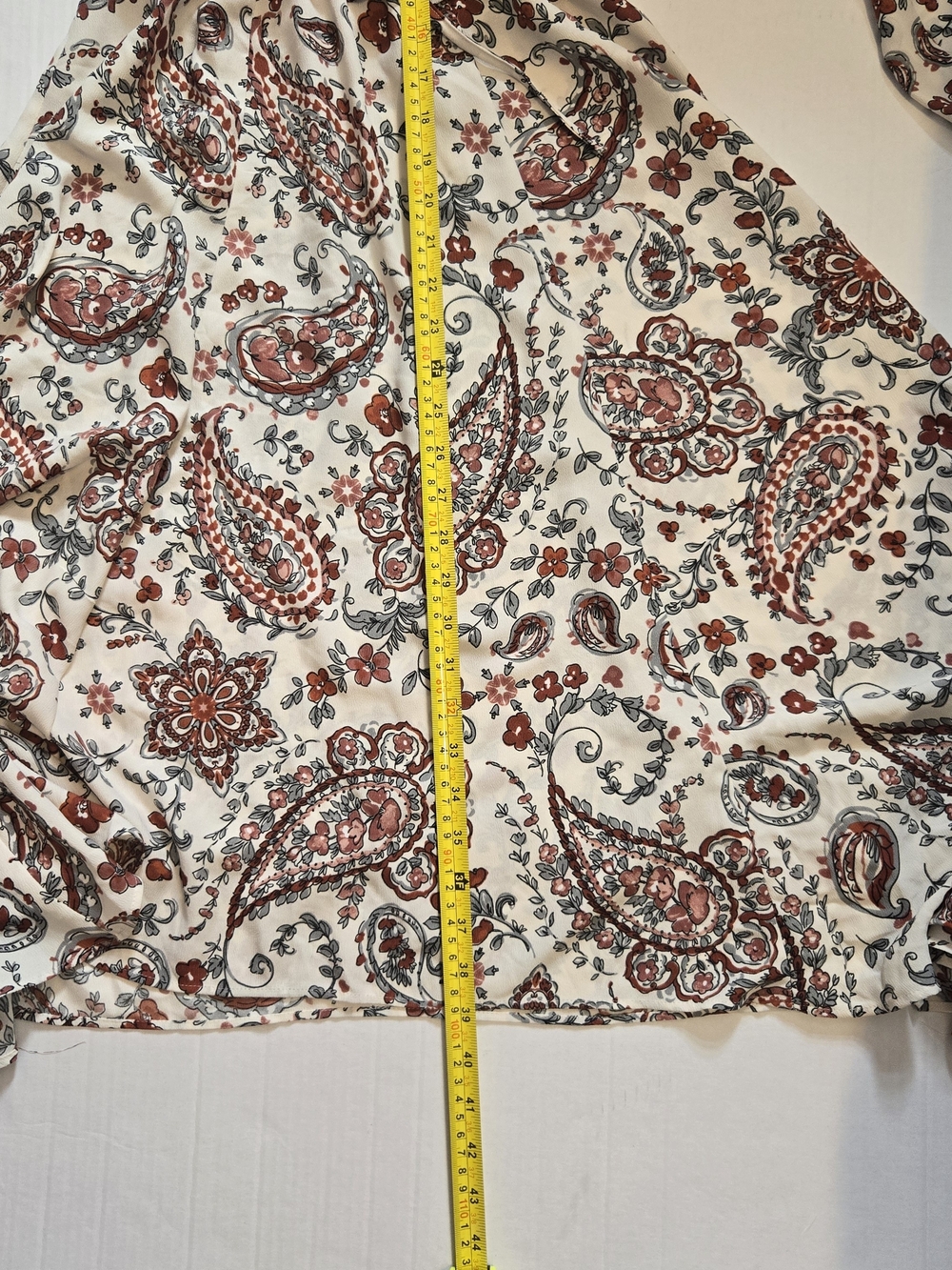 Banana Republic Ivory Dress with Rust Paisley Print - Picture 3 of 11